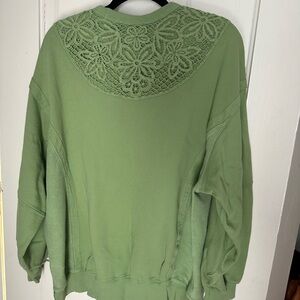 Green Lace Detail Sweater